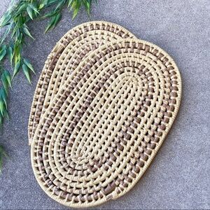 Vintage Rafia Woven Boho Oval Placemats